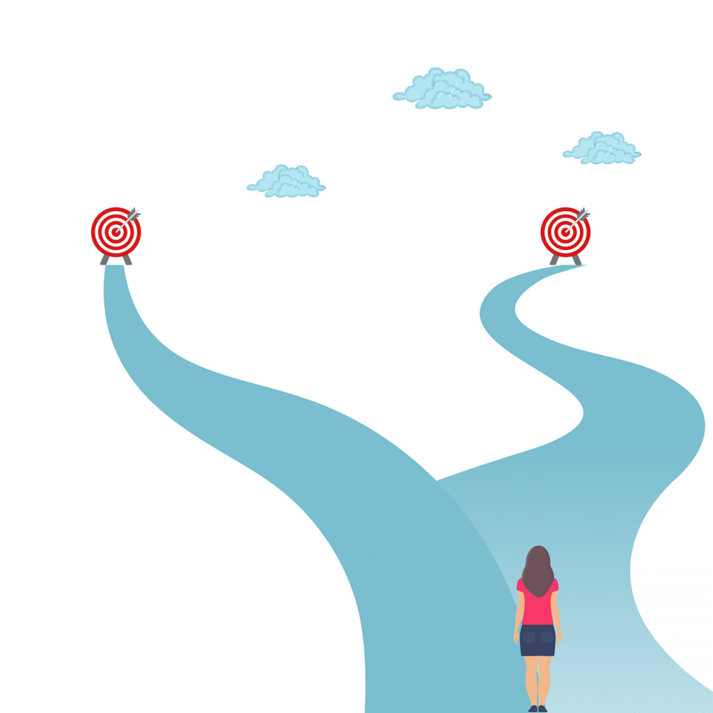 今後の目標に向けて努力するイメージ